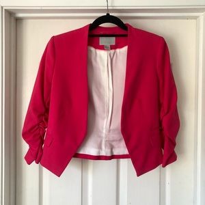 H&M Pink Ruched Sleeve Blazer Size 36